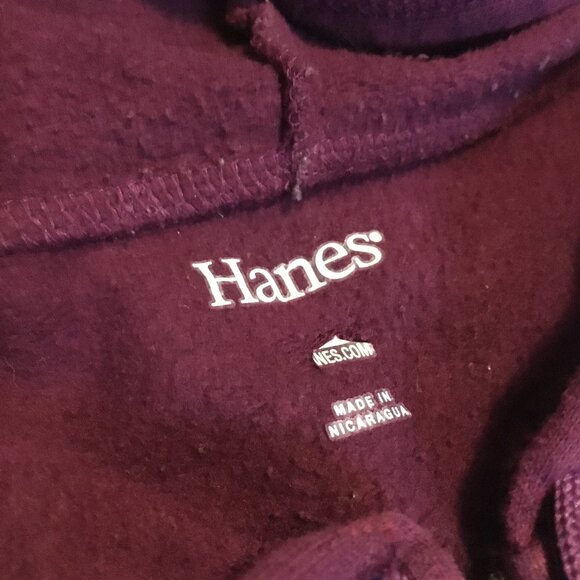 Hanes Burgundy Rococo Print Drawstring Sweater Hoodie - Picture 10 of 16